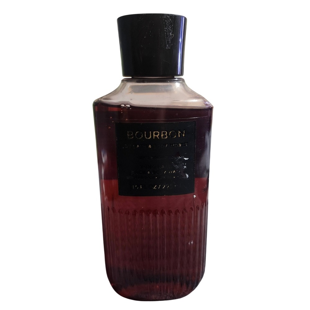 Bath & Body Works Bourbon 3-in-1 Hair Face Body Wash 10oz White Pepper Amber Oak